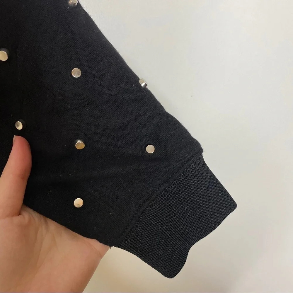 Romeo + Juliet Couture Studded Cropped Sweatshirt - Picture 6 of 7